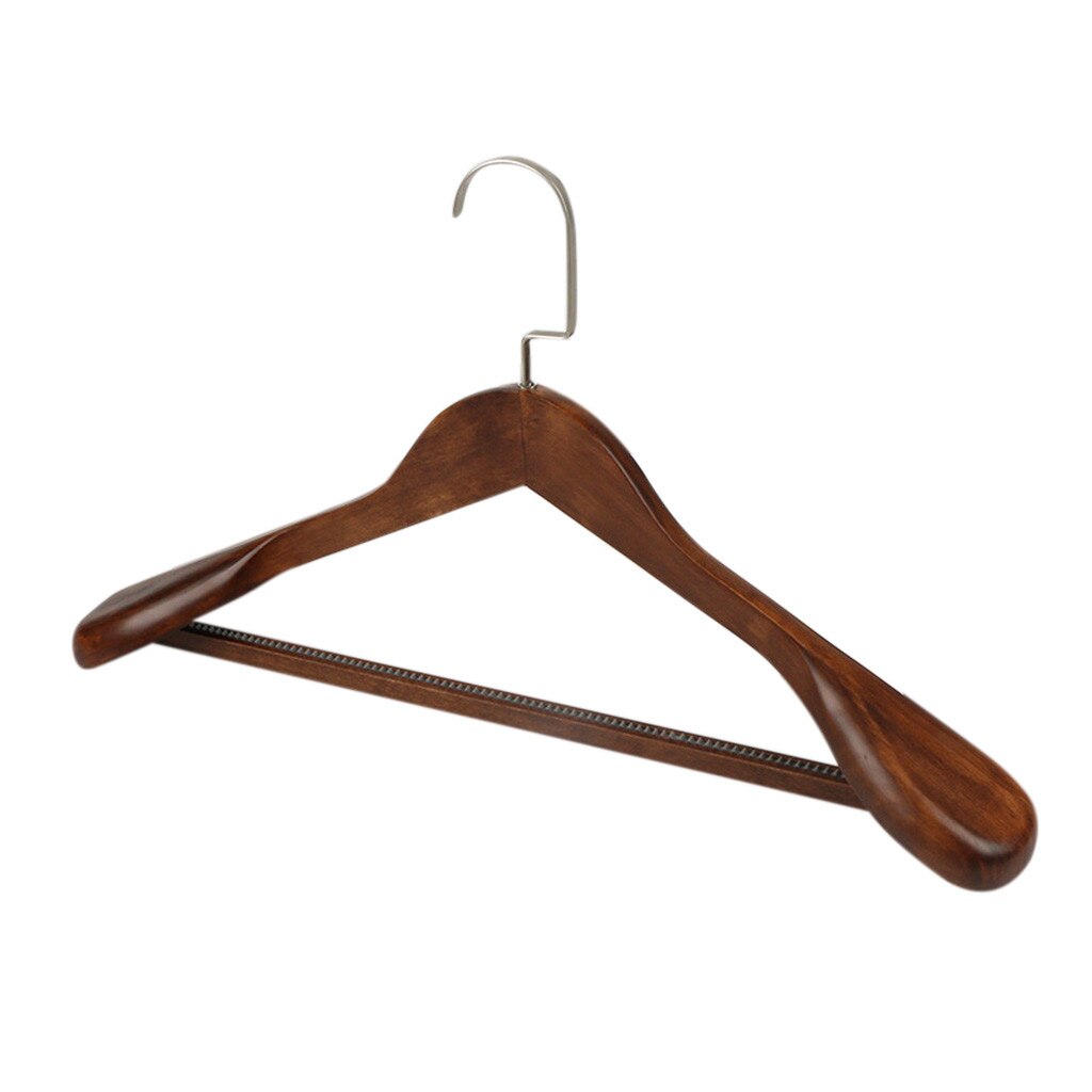 Gancho de madera sólida antideslizante, perchas para ropa, camisas, suéteres, estantería de secado colgante, almacenamiento de ropa para el hogar: D