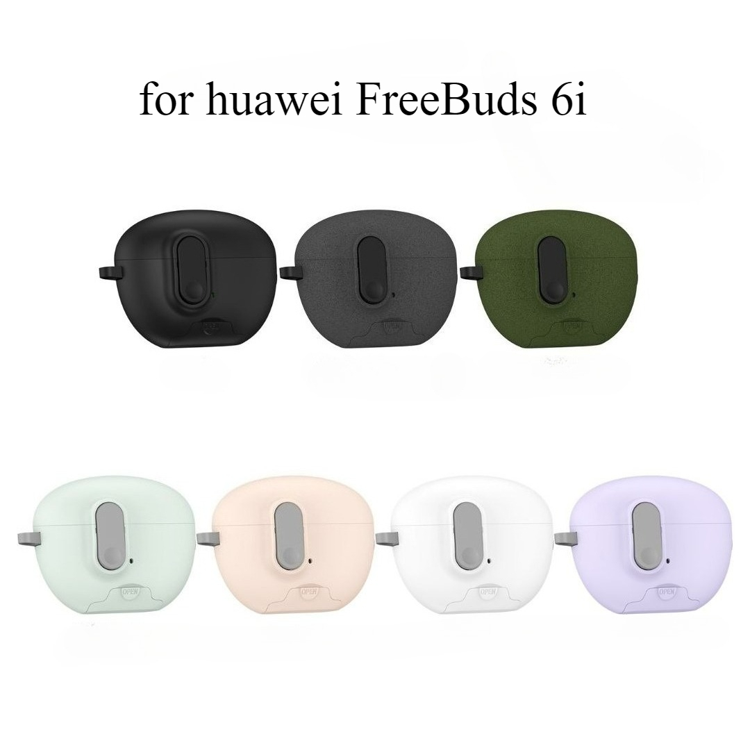 for huawei FreeBuds 6i case cover with safety lock&Phone Stand sandstone skins earphone cover for FreeBuds 6i earbuds case