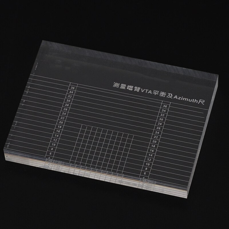 1 Pcs LP Vinyl Record Player Measuring Phono Tonearm Azimuth Ruler &amp; 1 Pcs LP Vinyl Record Needle Gauge Arm Scale