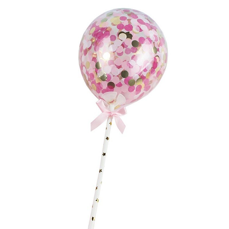 2 stk bursdagsdekorasjon paljettballong gjennomsiktige hjerteformede ballonger konfetti festkaketilbehør