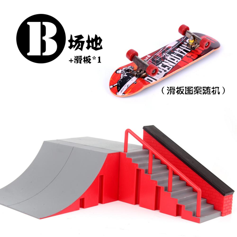 Fingerboard Ramp Set - EVA Material - Incl. Finger Skateboard - Training Props: B