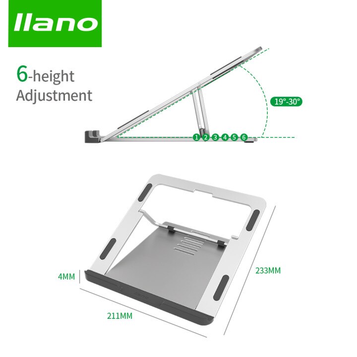 LLANO Adjustable Laptop Stand Foldable Non-Slip Desktop Notebook Laptop Holder 10-15.6 Inch For Macbook/Pro Air/iPad/Pro/DELL/HP: H6 Laptop stand