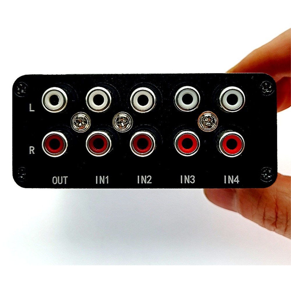 1 Eingang, 4 Ausgänge, 4-Kanal-Audioschalter, RCA-Stereo-Audio-Umschalter, Verteiler, Signalwahlschalter, einzeln steuert
