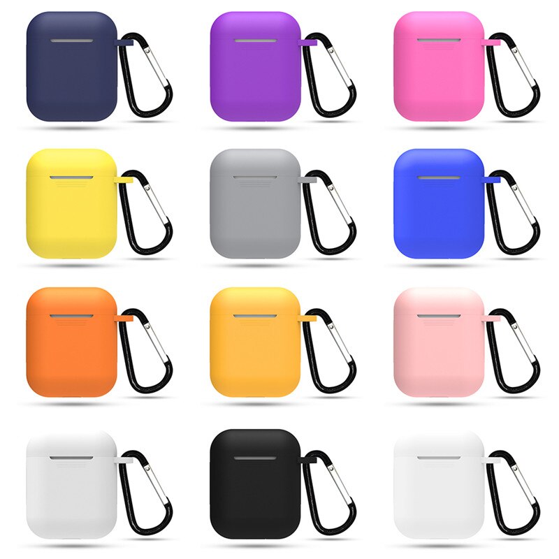 Funda de silicona para auriculares Airpods de Apple, funda protectora delgada suave, 23 colores, 1 unidad: 22 random one