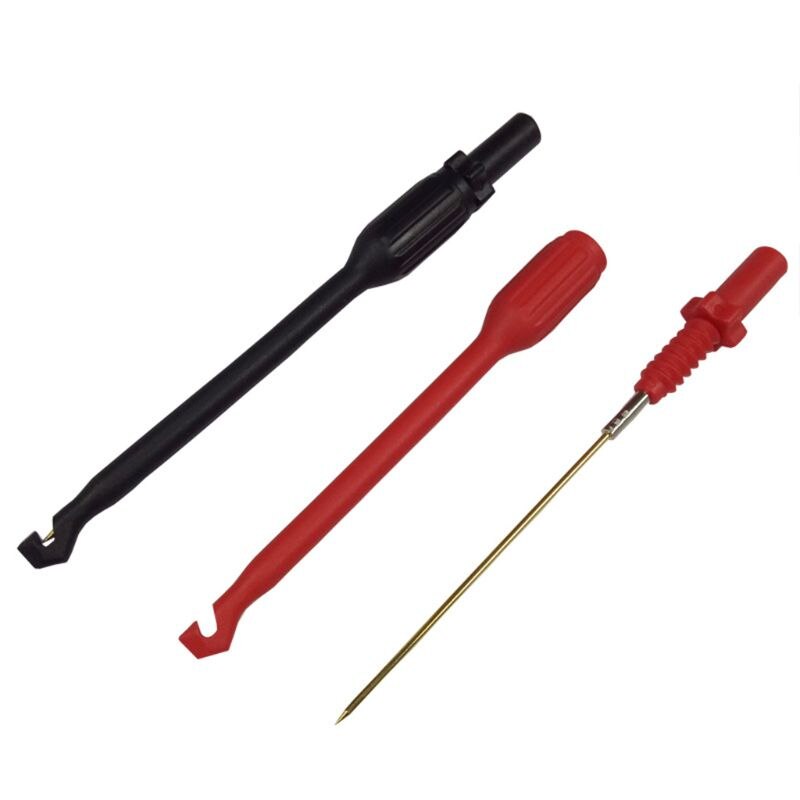 2 Kit de plomb d'essai automobile crochet de sonde de puissance 4mm outil banane fil de perforation multimètre bâton d'essai