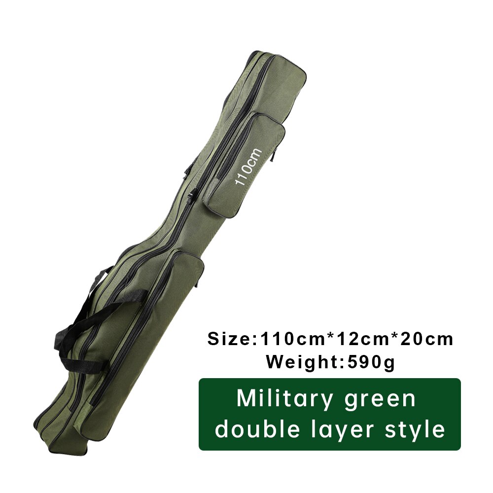 bags tackle bag Canvas Foldable Fishing Rod Reel Fishing Tackle 2/3 Layers