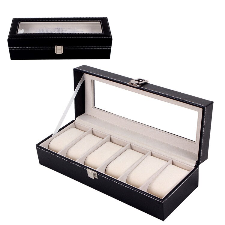 Watch Display Box - Luxury PU Leather Organizer - 2 to 12 Grids - Jewelry Storage Case