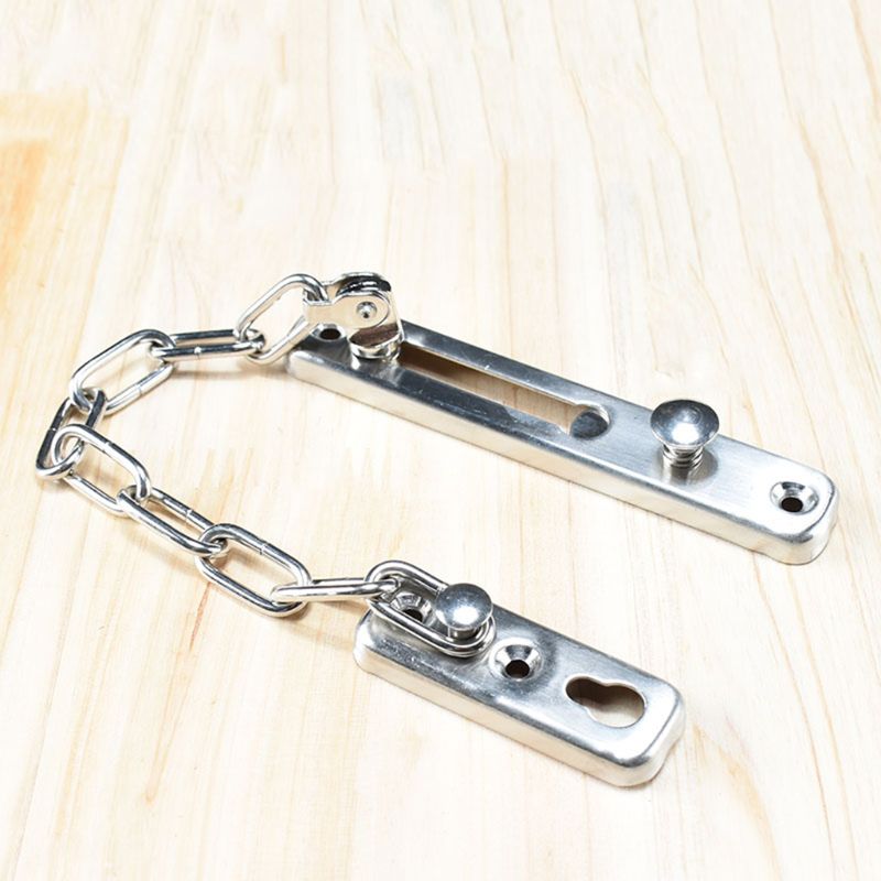 1-Pack Anti-Theft Door Chain Stainless Steel Sliding Bolt Door Lock Security Chain for Home Hotel Safety Supplies