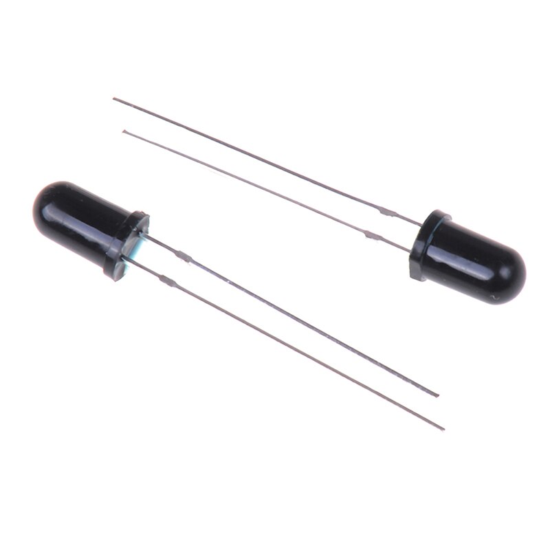 20 st 5mm 940nm ir-detektorsensor infraröd fototransistor svart/vit