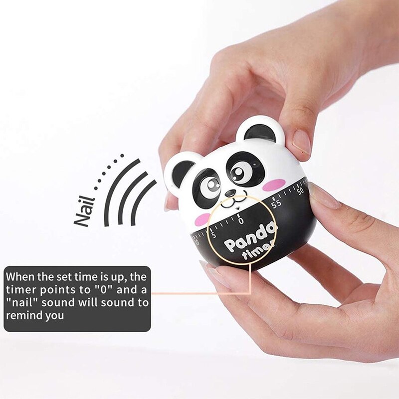 Minuterie de cuisine en forme de Panda, 60 minutes, facile à utiliser, aide à la cuisson, outils ménagers, décoration de la maison