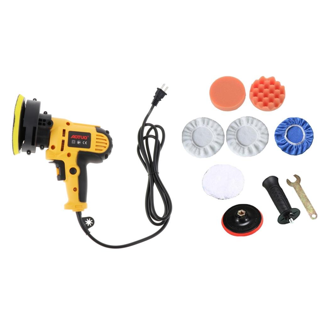 Electric Car Polisher Machine 220V 600-3700rpm 5500W Auto Polishing Machine USA Plug Sander Polish Waxing Tools Car Accessories: 9 Pcs