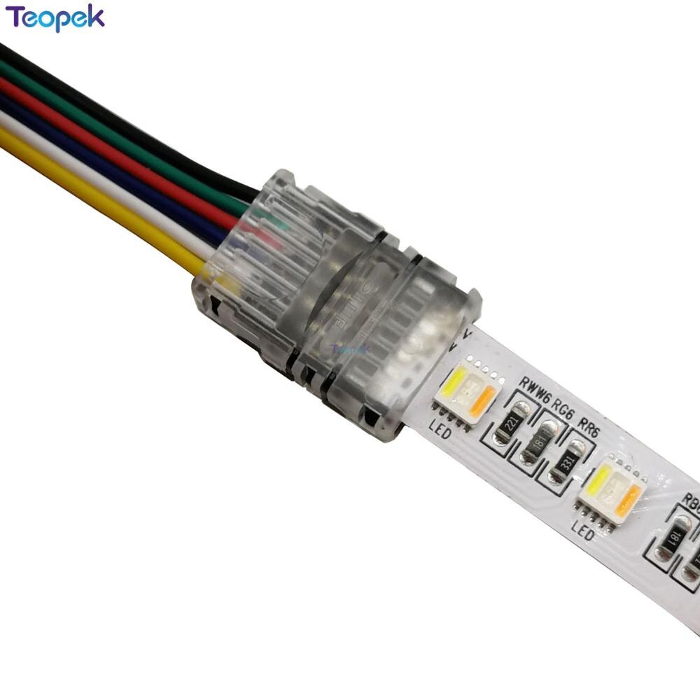 10 Pcs 6pin Led Strip Connector Led Strip Draad Of Strip Strip Connection Gebruiken Terminals Voor 6 Pin 12 Mm Pcb Rgb + Cct Led Srip: Strip To Wire / For IP20 Strip