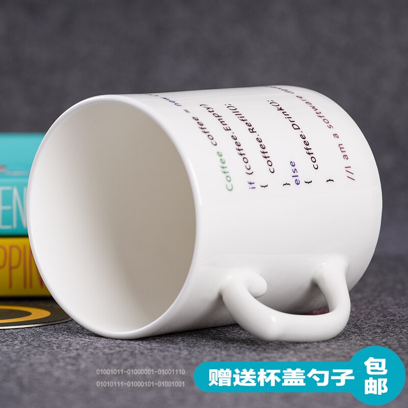 Programmer Ceramic Mug Personality Coffee Cup Breakfast Milk Mug Christmas Drinking Set DD6BD