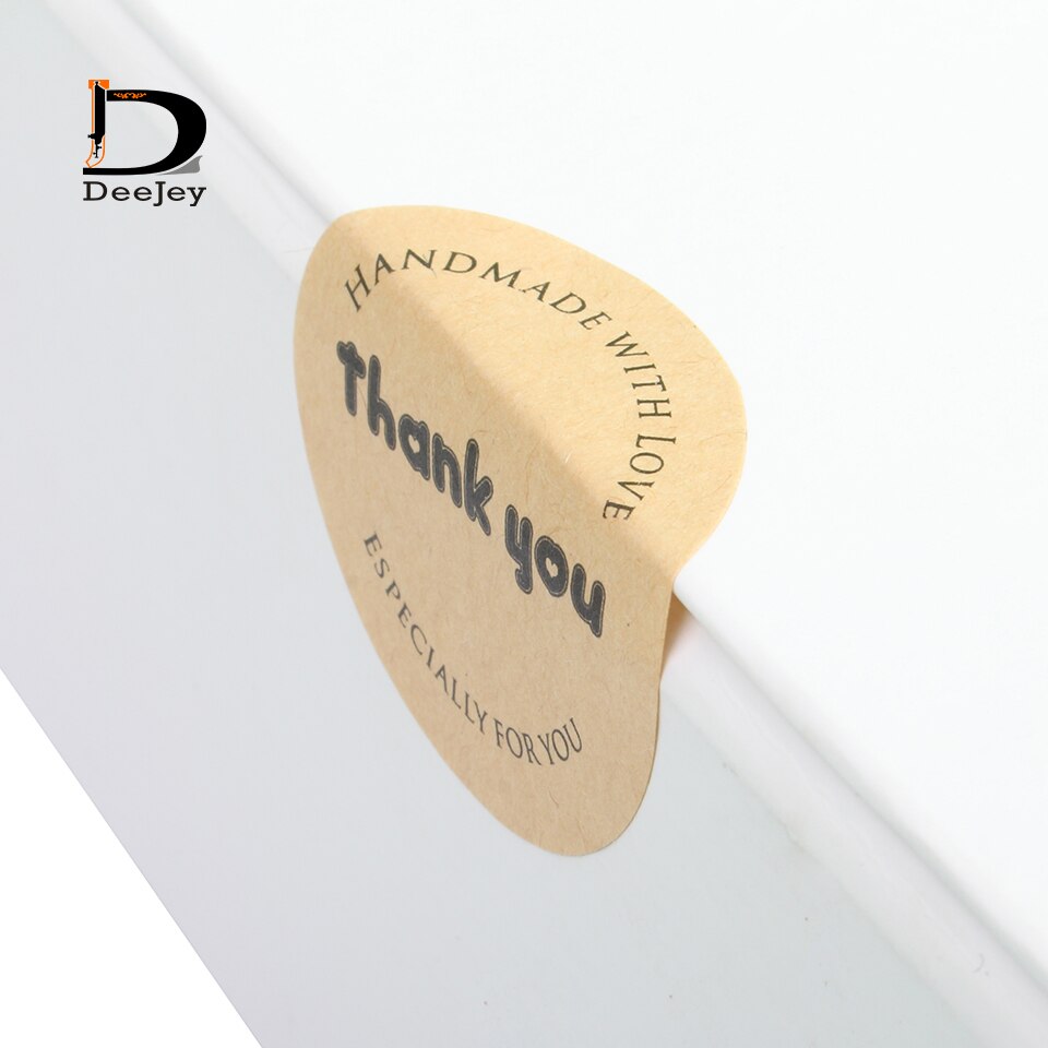 38mm thank you kraft stickers handmade with love sticker seal label cake packaging decoration stickers 150pc lot