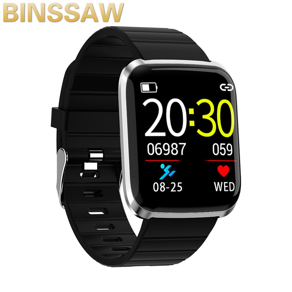 BINSSAW Neue Top Sport Smart Uhr Farbe Bildschirm Alarm Herz Rate Gesundheit Monitor Wasserdichte Sport Smart Uhr Armband + BOX: 116Pro-40-02