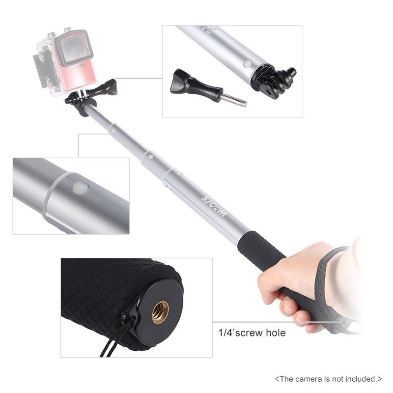 Palo de Selfie de aluminio SJCAM Original y mando a distancia para cámara deportiva SJCM SJ6 LEGEND M20 SJ7 Star SJ8 Series WiFi
