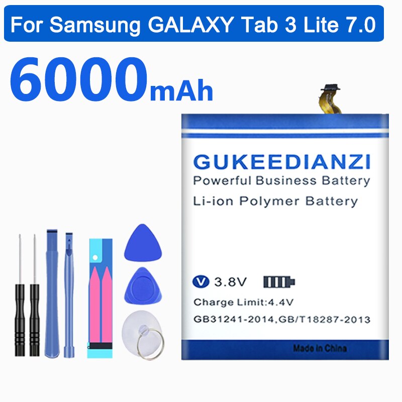 GUKEEDIANZI EB-BT111ABE 6000mAh Replacement Battery Tablet For Samsung GALAXY Tab 3 Lite SM T111 T110 T115 Rechargeable Bateria