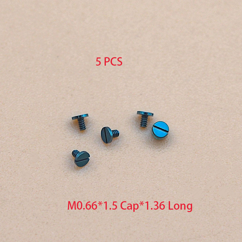 Blå skrue  m0.7*1.5 hetter *1.4mm lange mekaniske urverk tilbehør til klokker, reparasjonsdeler, ettermarkedsutskiftninger: Svart