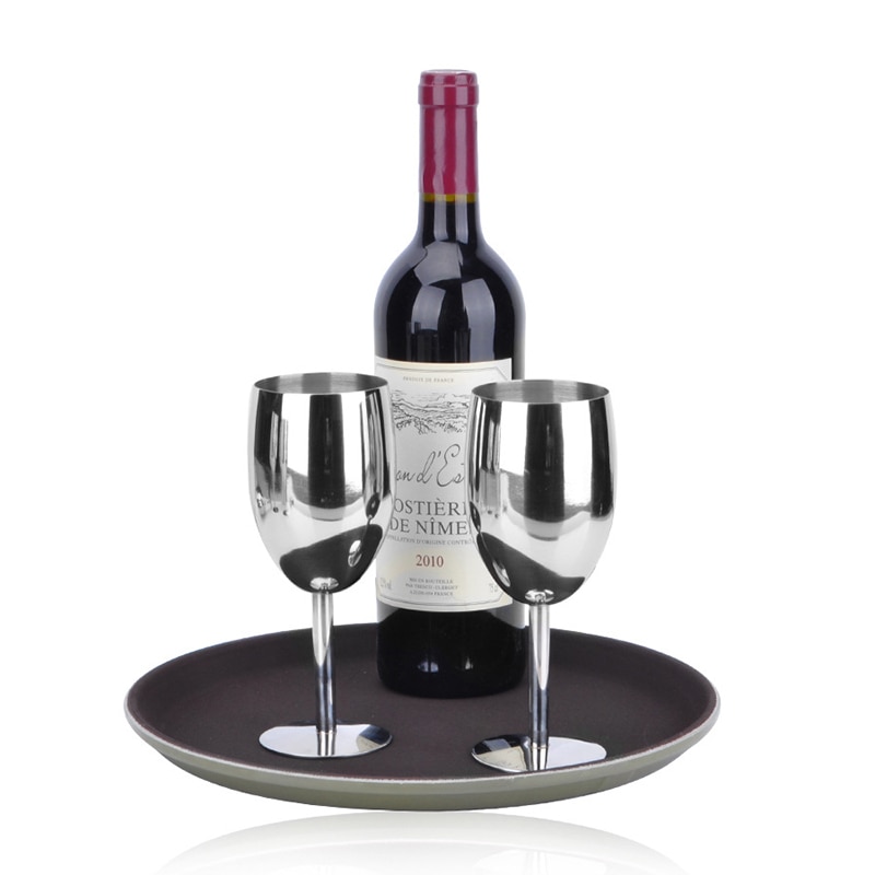 Premium Grade Stainless Steel Wine Glasses Double-Walled Insulated Unbreakable Goblets Daily Use Wine Glass Dishwasher Safe