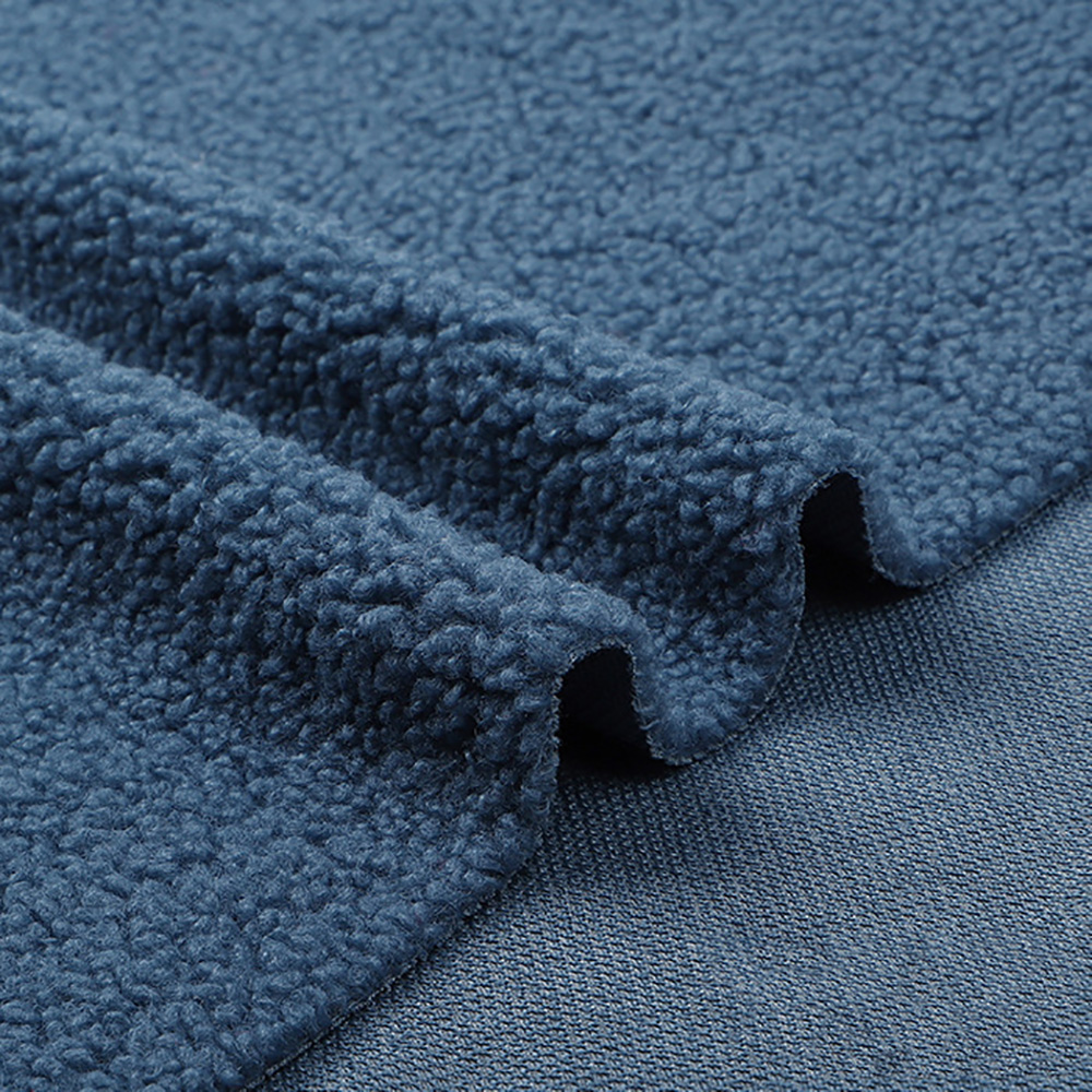 Tela de lana de cordero sintética gruesa y cálida, muñeco de peluche de lana Coral, forro de costura ligero elástico, accesorio de ropa, 160cm x 100cm: Azul