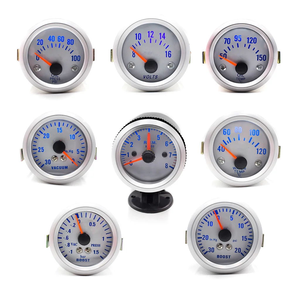 GAUGE 2 "52mm LED Auto Refit Auto Pointer Boost/Watertemperatuur/Olie Temp/Olie druk/Toerenteller/Volt/Vacuümmeter Meter