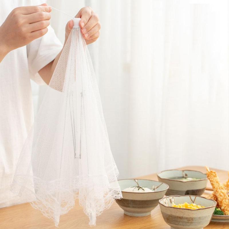 White Square Up Folding Mesh Insect Cover Umbrella Screen Food Insects Barbecues Biting Prevent