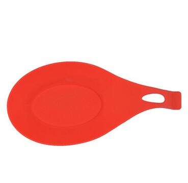 Silicone Insulation Spoon Rest Heat Resistant Placemat Drink Glass Coaster Tray Spoon Pad Eat Mat Pot Holder Kitchen Accessories: Red