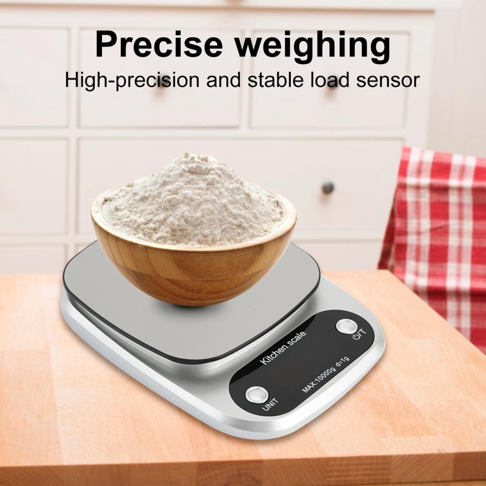 1g-10kg LED Digital Electronic Kitchen Scale High Precision Stainless Steel Weighing Food Scale for Cooking Baking Portable kitc