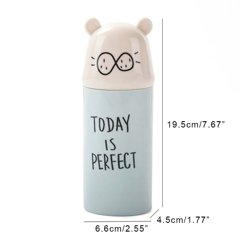 Plastic Cartoon Animal Toothbrush Cup with Cover Bathroom Mouthwash Travel Toothbrush Holder Cup Home Bathroom Accessories