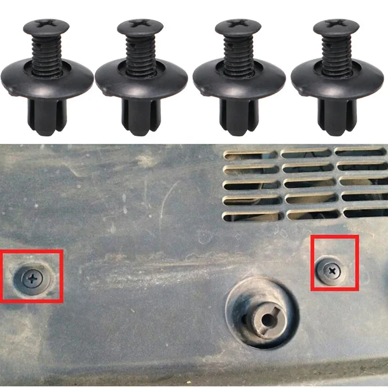 8mm Plastikowe nity Elementy mocujące Śruba Zderzak Samochodowy Błotnik Czarny Nit Samochodowy Klipsy mocujące do Toyota Focus Kia Nissan Yamaha