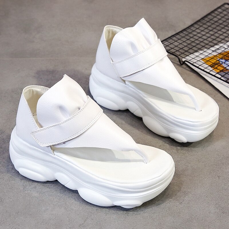 dame sandaler damesko dame sommer kile komfortable sandaler dame slip-på sandaler dame sandalier: Hvit / 38