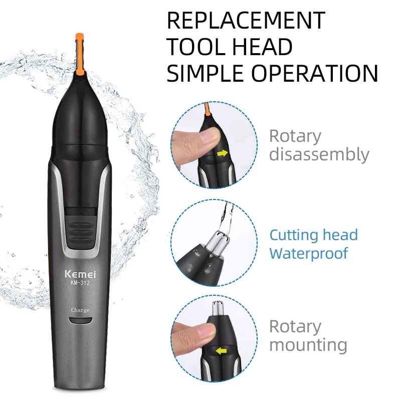 3in1 Wiederaufladbare Nase Trimmer Bart Trimmer Für Männer Mikro Rasierer Augenbraue Nase Haar Trimmer Für Nase Und Ohr Reiniger Pflege einstellen