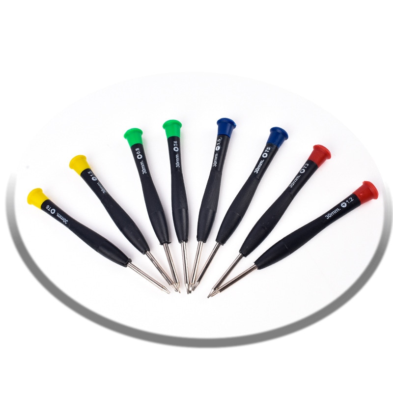 8stuks Precisie Schroevendraaierset - Magnetisch - T2/T3/T4/T5/T6/SL1.5/PH000 - Koolstofstaal - Mini