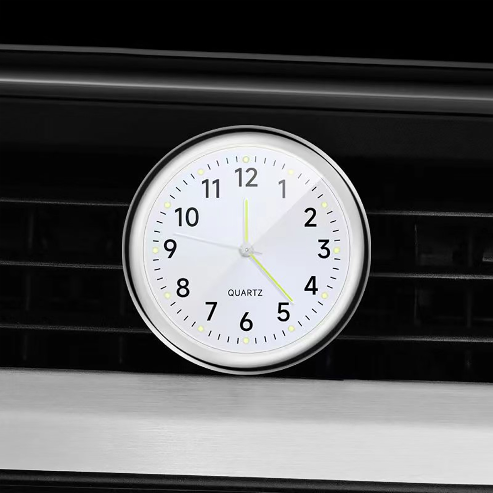Automobil Uhr Armaturenbrett Auto Uhr Innen Dekor Tragbare Mini Uhr Dekoration Leuchtende Analog Uhr Ornamente Für Autos: Lila