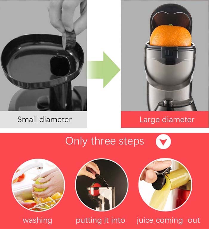 Grote Brede Mond Voeden Chute Hele Apple Slow Juicer Fruit Plantaardige voeding Multifunctionele Sapcentrifuge Knijper