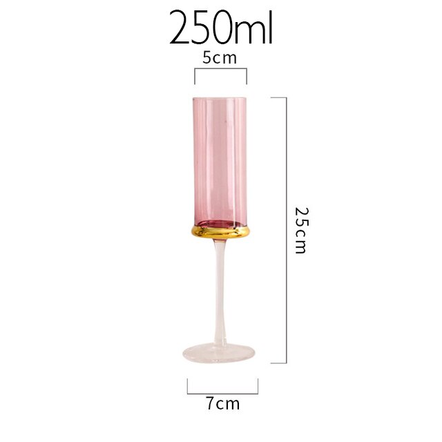 Copa de vino tinto de lujo nórdico, oro galvanizado, copa de champán, Bar, en Hotel, vasos de agua, Copas de Goblets: Red 250ml