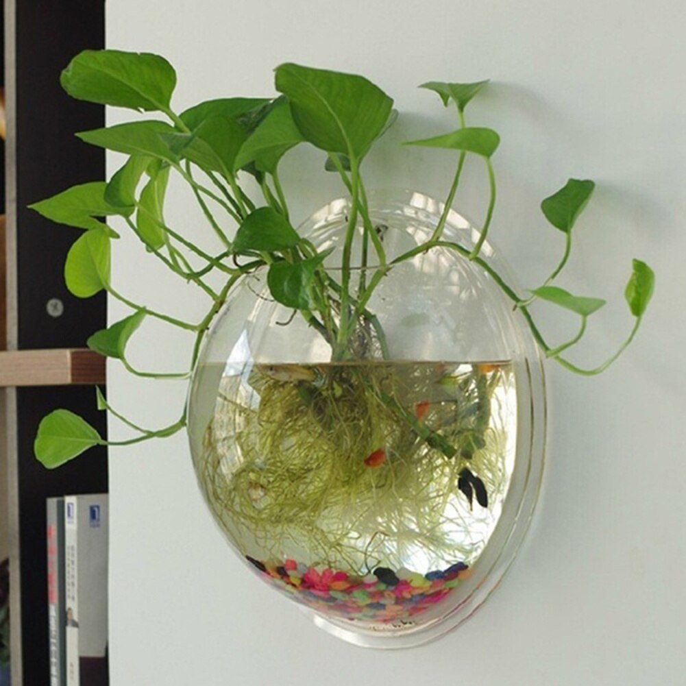 Aquarium Acrylic Fish Tank Wall Hanging Tank Transparent Plant Product Wall Mount Pot Plant Flower Vase Mounted Home Accessories