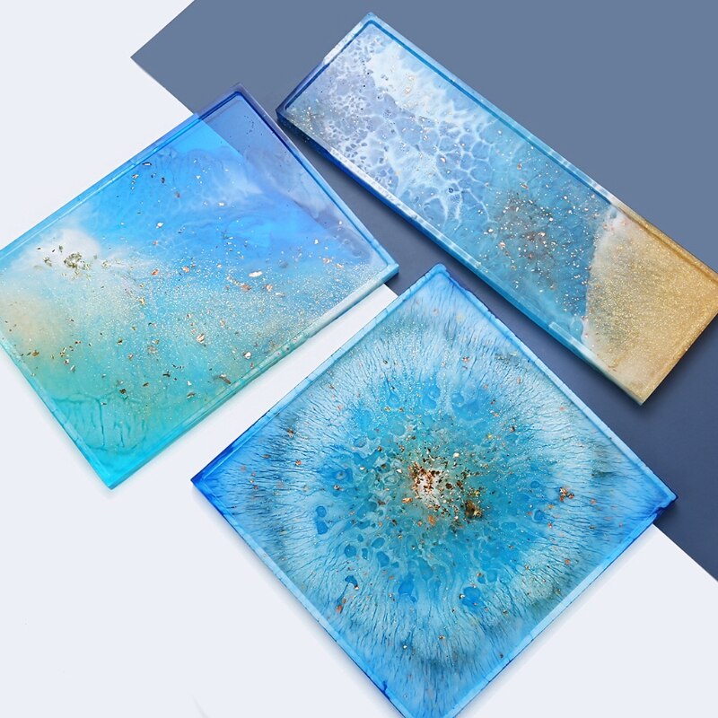 Silicone Resin Tray Mold Epoxy Resin Casting Mold for DIY Vanity Tray Jewelry Tray Serving Board and Serving Tray Mold