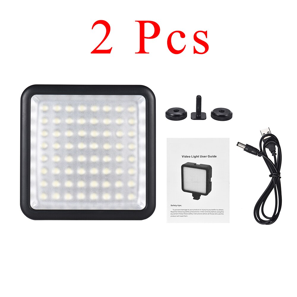 Andoer LED Panel Light 64 USB Continuous On Camera Portable Mini Dimmable Camcorder Video LED Lighting for Canon Nikon Sony: Black