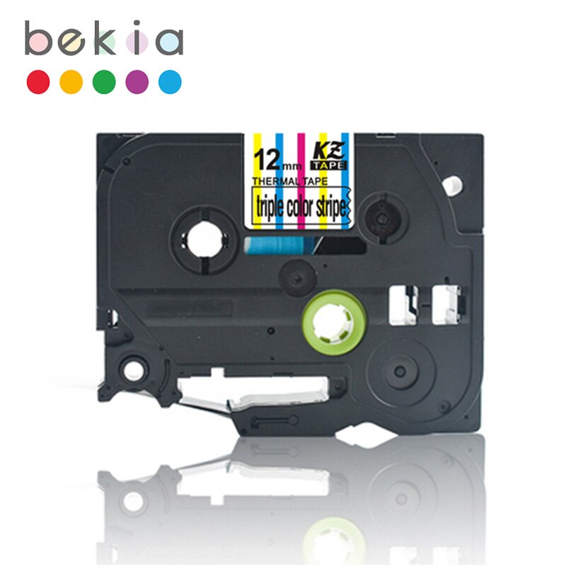 Beautiful patterns compatible laminated tze 131 tze 231 tze 631 12mm tze tape tze -231 tz-231 for brother p-touch printer label tape: Triple color stripe