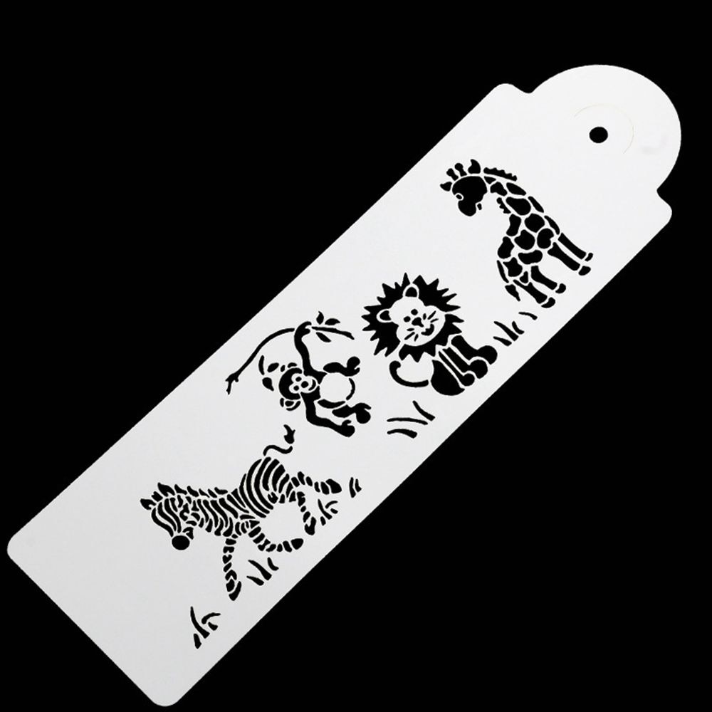 Moule à gâteau en forme de girafe, zèbre, singe, Lion, pochoir, aérographe, peinture, biscuits, Fondant, Mousse, décoration