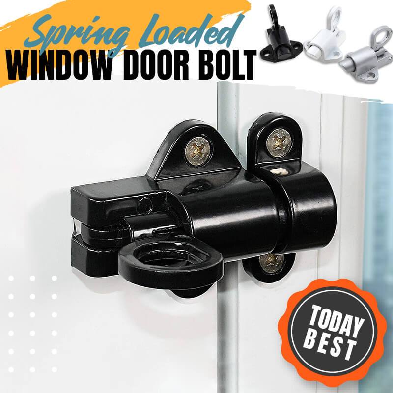 Black Aluminum Alloy Security Automatic Window Gate Lock Spring Load Bolt Latch Home Security Latch