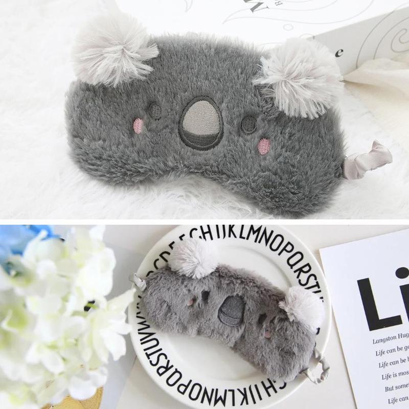 1Pc Koala Cartoon Slaap Masker Natuurlijke Slapen Eye Mask Shade Cover Eye Patch Vrouwen Mannen Zachte Draagbare Blinddoek Reizen ooglap