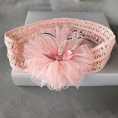 Bebê meninas flor hairband malha coroa headdress macio bandana ano novo presente festa tiara headwear acessórios de cabelo: 6