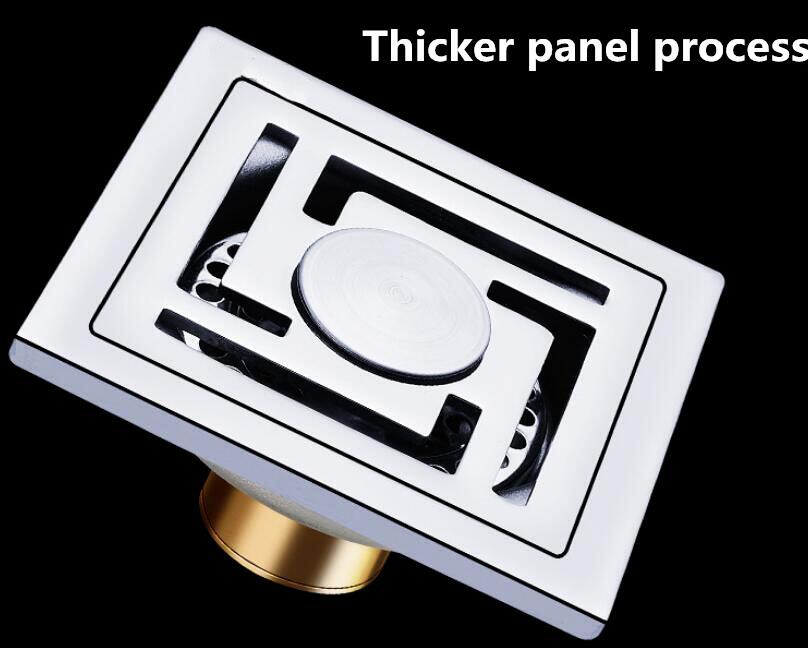 10x10cm Square Stainless Steel Floor Drain Linear Shower Drain Covers Washing Machine Use Bathroom Balcony Waste Grate