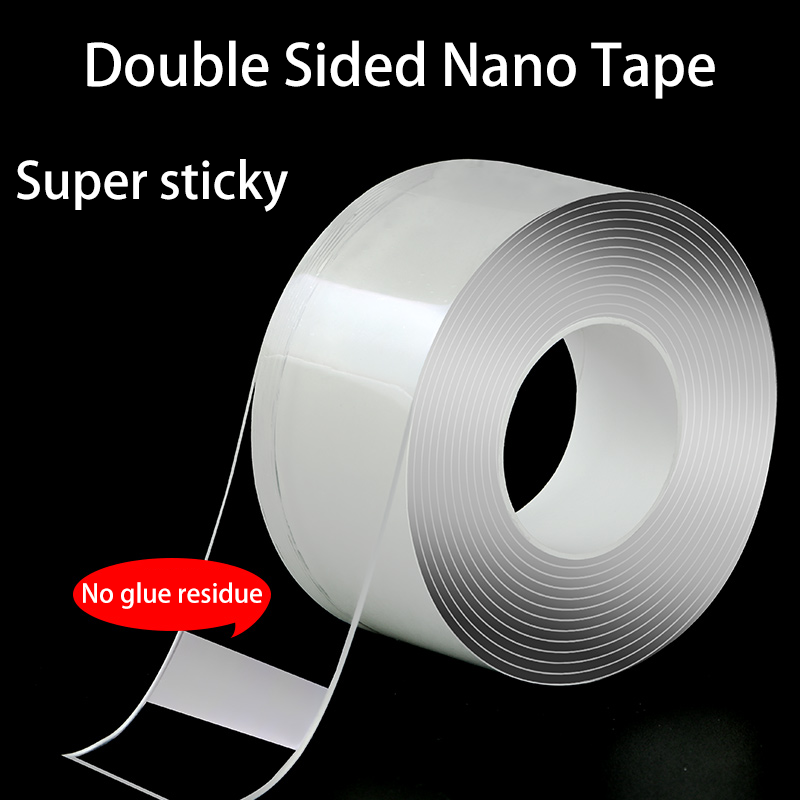 5M 3M 1M doppelseitiges Nano-Klebeband, transparent, wiederverwendbar, wasserfest, Stark klebend, reinigbar, für Küche und Badezimmer
