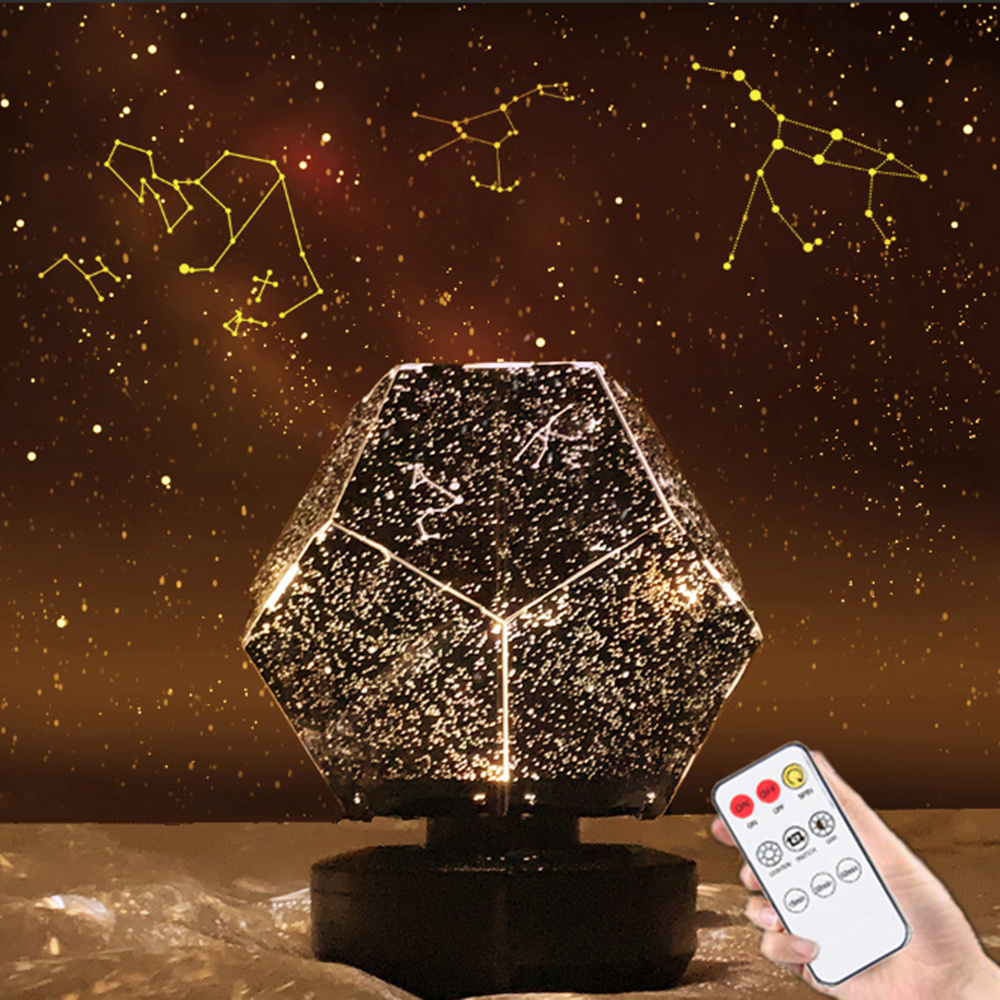 Starry night projection lamp rotating starlight projector fantasy romanceBedroom atmosphere projected starlight: yellow USB