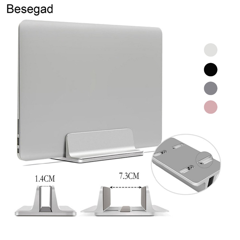 Besegad Vertikale Einstellbare Laptop Stand Aluminium Tragbare Notizbuch Montieren Unterstützung Basis Halfter für MacBook Profi Luft Zubehörteil2020