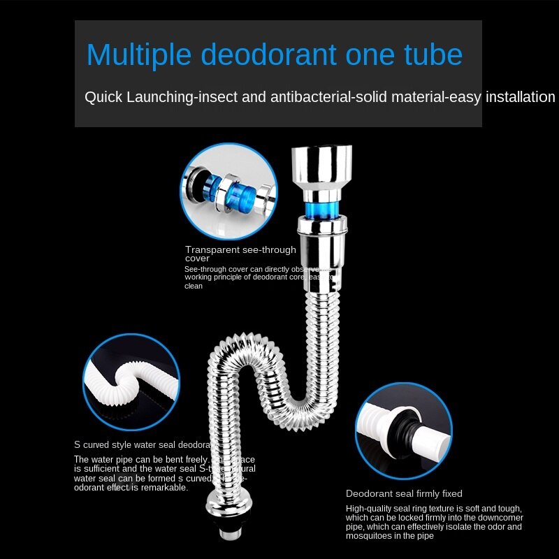 Urinal Drain Pipe Fittings Deodorant Universal Bathroom Wall-mounted Urinal Connecting Pipe Urinal Drain Pipe