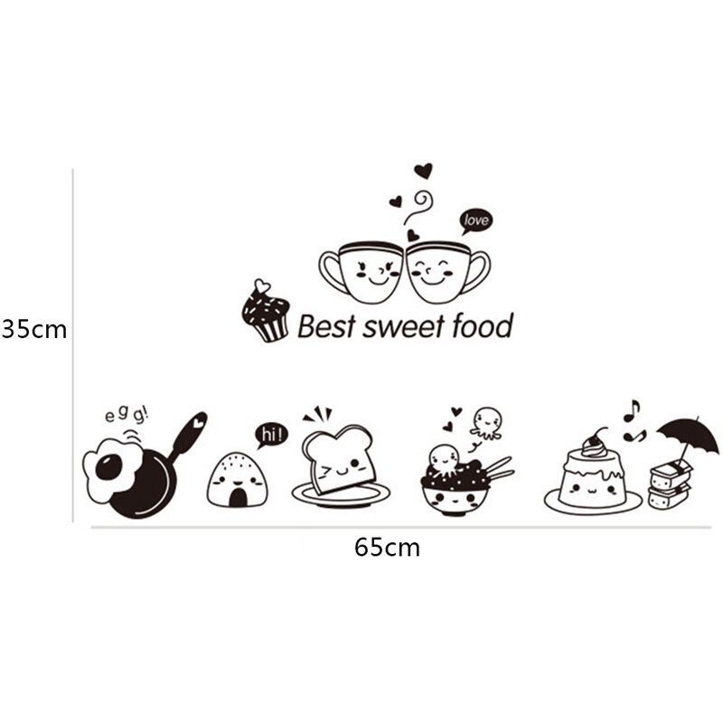 Kitchen Stickers On The Wall Of Coffee Sweet Food Diy Wall Art Books Sticker Decorating The Oven Dining Room Wallpaper
